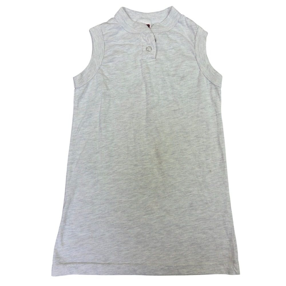 Vtg Southern Athletic Girls Medium Heather Gray Sleeveless Henley Dress S 404G